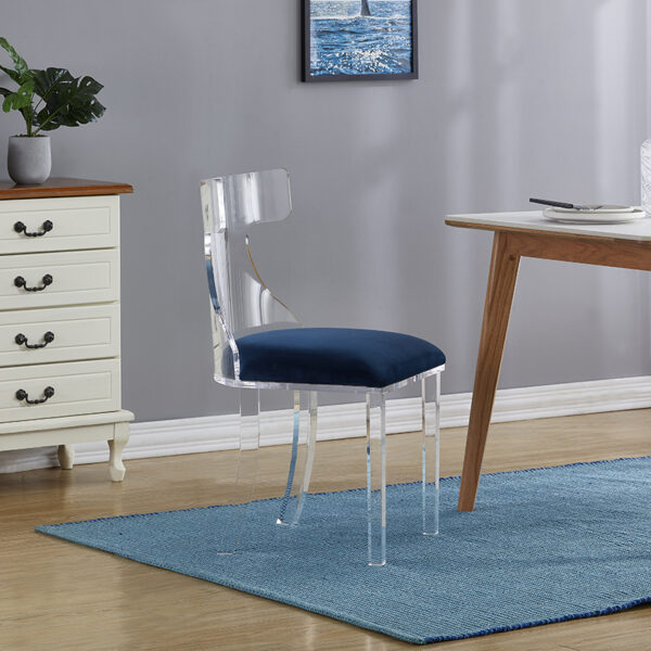 YM-F0668 - Ghế Acrylic Lưng Cao Đệm Nệm Xanh