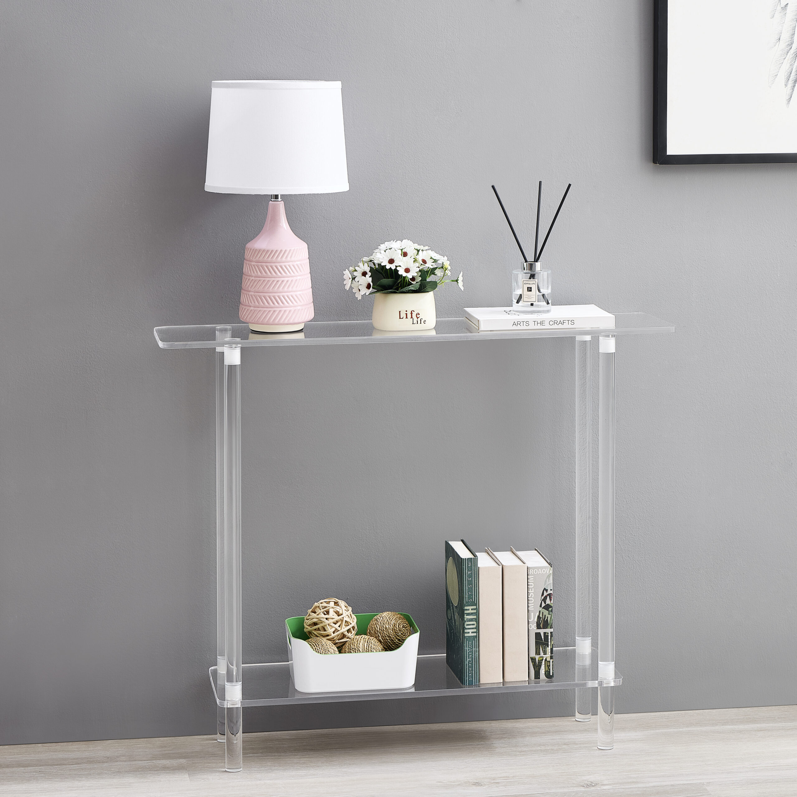 YM-F1235 Kệ console ACRYLIC trong suốt 2 tầng