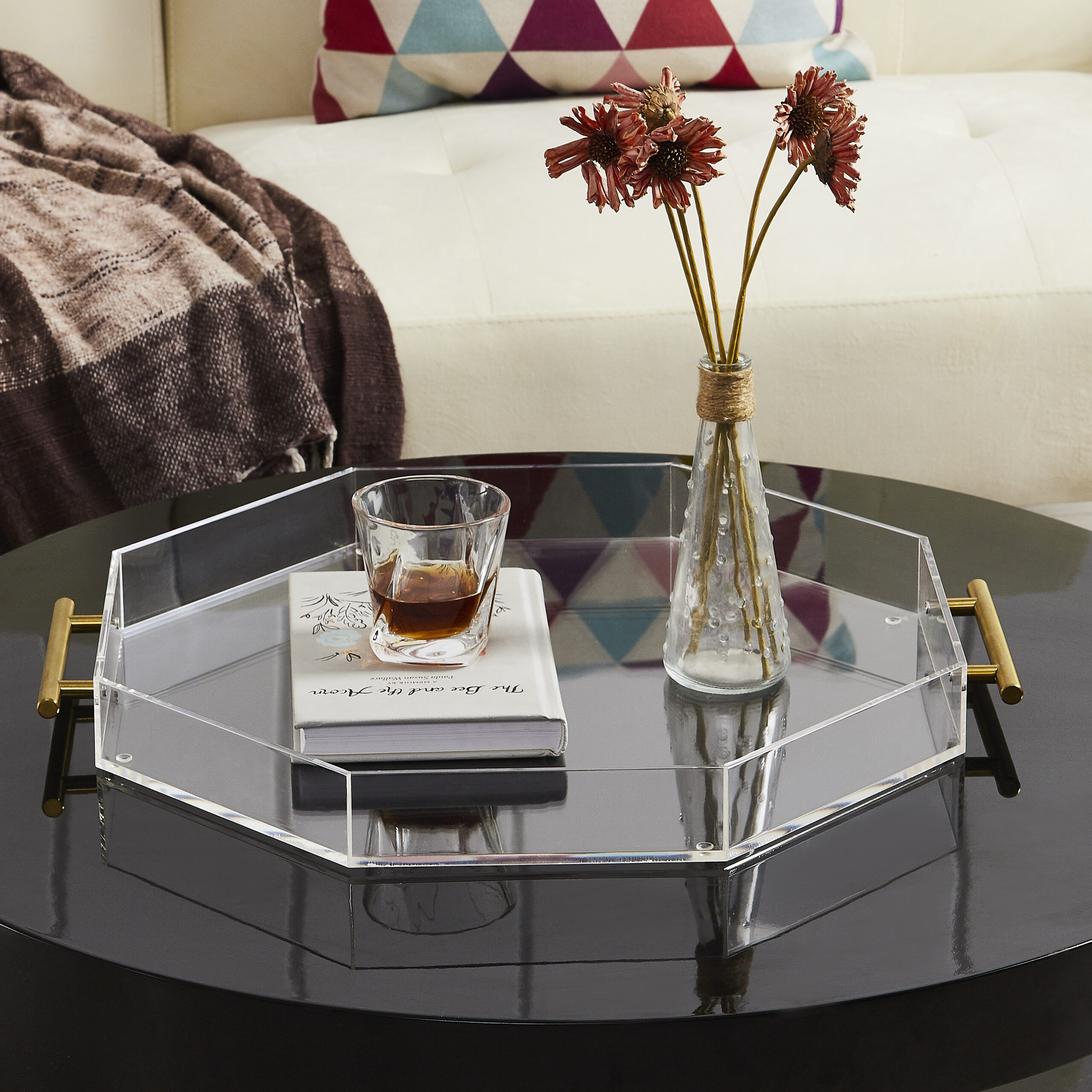 188F0601 Khay đựng đồ Acrylic hình bát giác